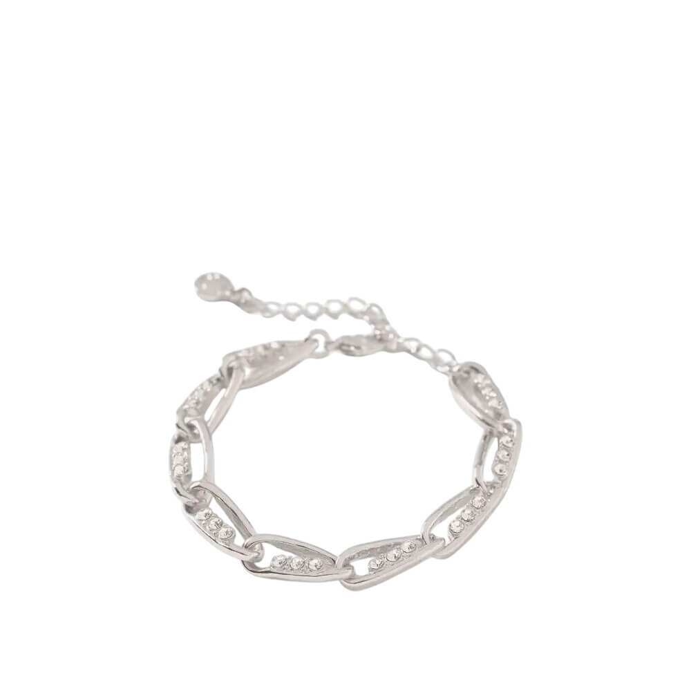 Mint Velvet Silver Tone Diamante Link Bracelet